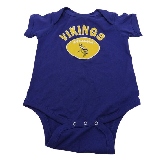NFL Minnesota Vikings Baby 18M Purple Logo Bodysuit Creeper One Piece Football - Picture 1 of 6